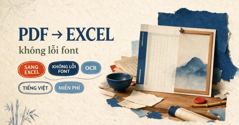 Cách chuyển PDF sang Excel không lỗi font — 3 cách lấy số liệu chuẩn dấu tiếng Việt