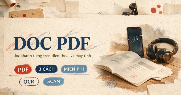 Đọc file PDF thành tiếng trên điện thoại và máy tính — 3 cách đơn giản, không cần cài thêm ứng dụng