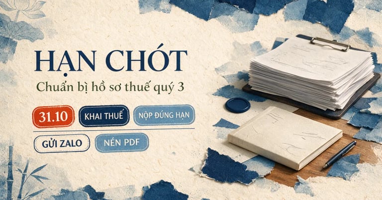 Hạn chót 31.10 khai thuế quý 3: cách chuẩn bị hồ sơ hộ kinh doanh thành file PDF gọn gàng