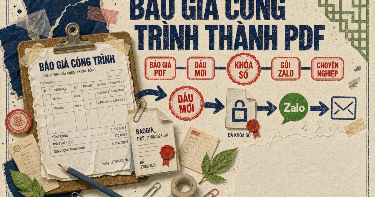 Cách làm báo giá công trình thành file PDF cho thợ xây, nhà thầu nhỏ