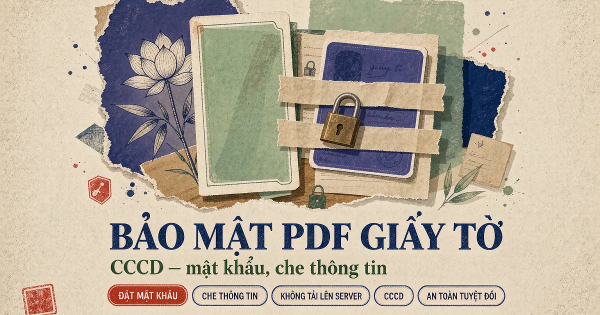 Cách bảo mật file PDF chứa giấy tờ, CCCD an toàn tuyệt đối