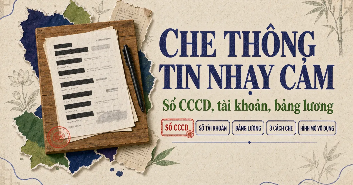 Cách làm mờ và che thông tin nhạy cảm trong file PDF trước khi gửi (số CCCD, tài khoản, bảng lương)