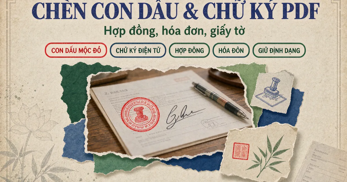 Cách chèn con dấu, chữ ký vào PDF chuẩn nhất — hợp đồng, hóa đơn, giấy tờ