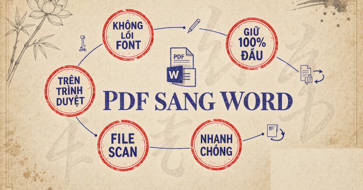 Cách chuyển PDF sang Word không lỗi font tiếng Việt (100% giữ dấu) 2026