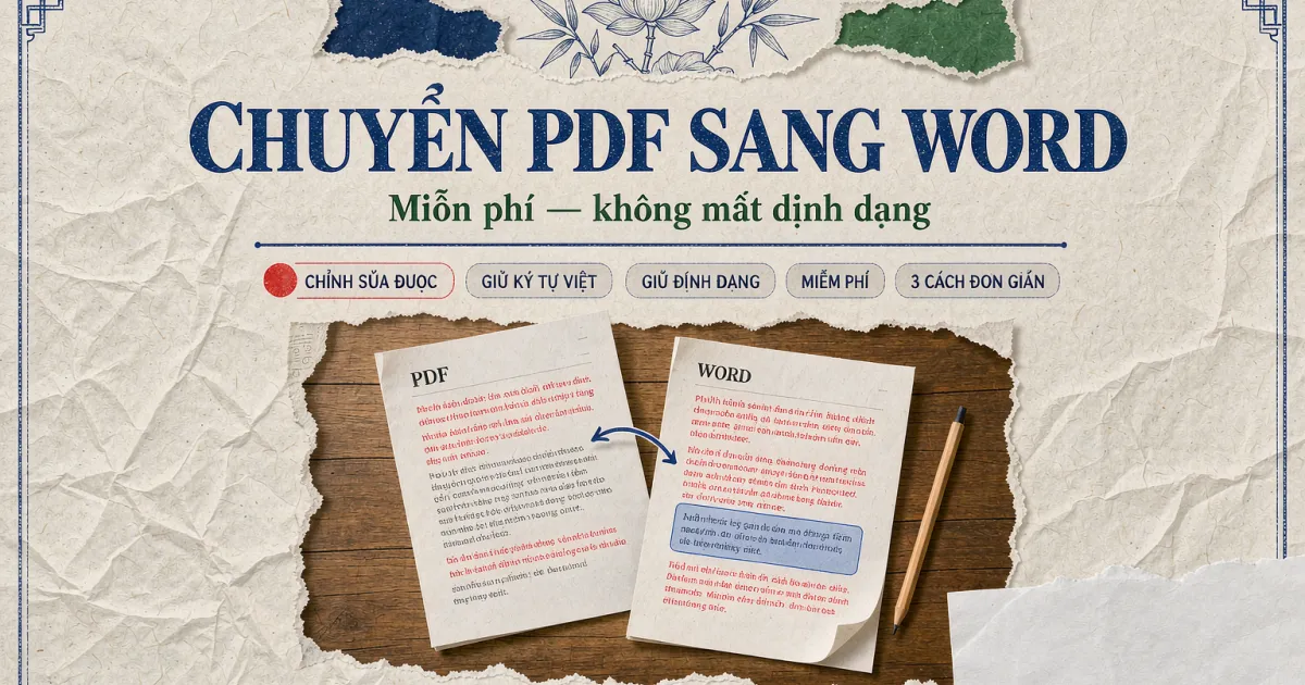 Cách chuyển PDF sang Word miễn phí mà không mất định dạng