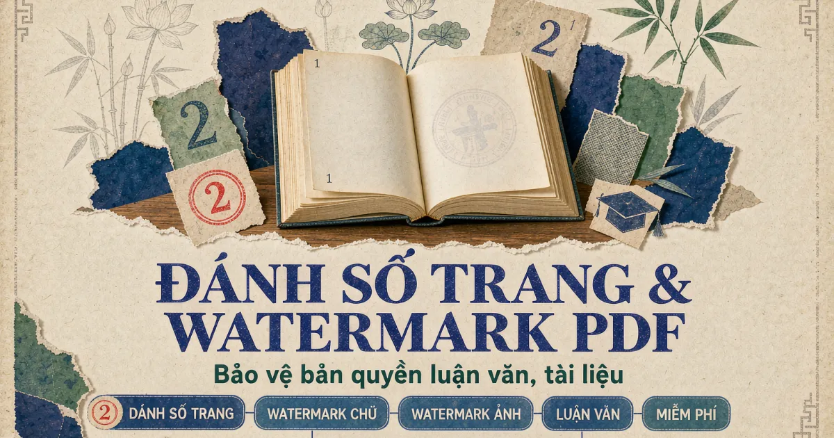 Cách đánh số trang và đóng dấu watermark PDF bảo vệ bản quyền