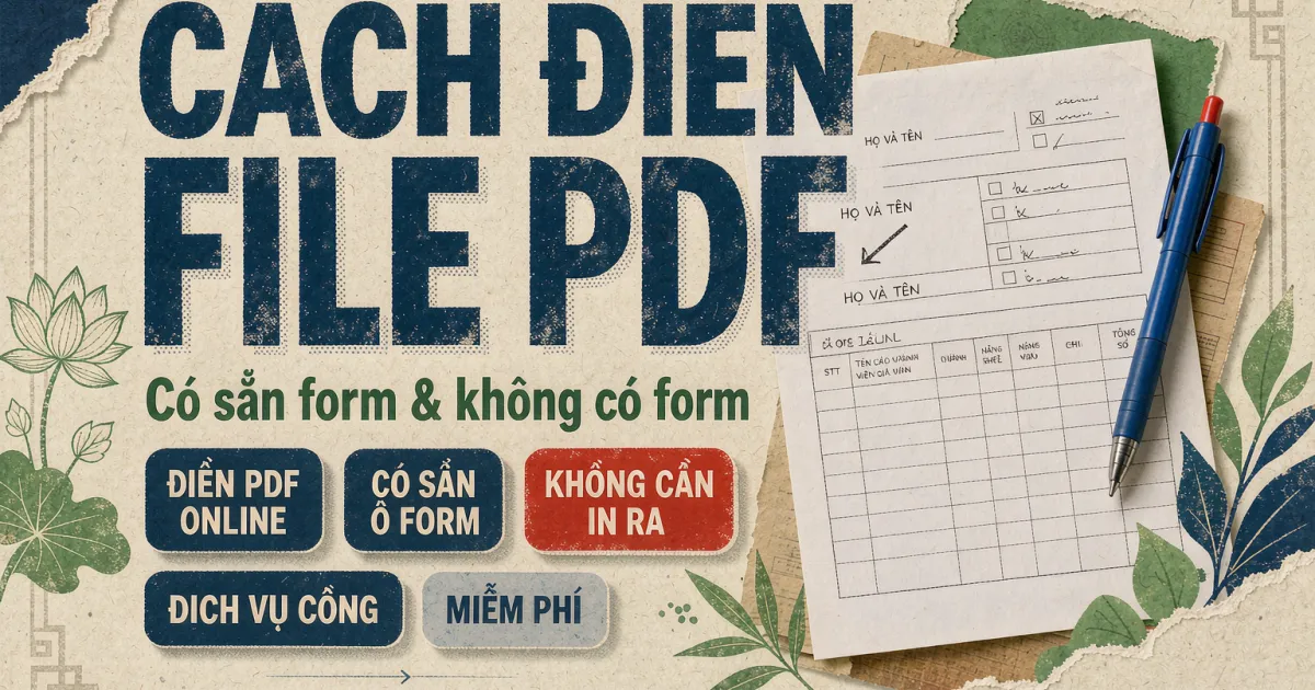 Cách điền vào file PDF: có sẵn form và không có form — không cần in ra rồi quét lại