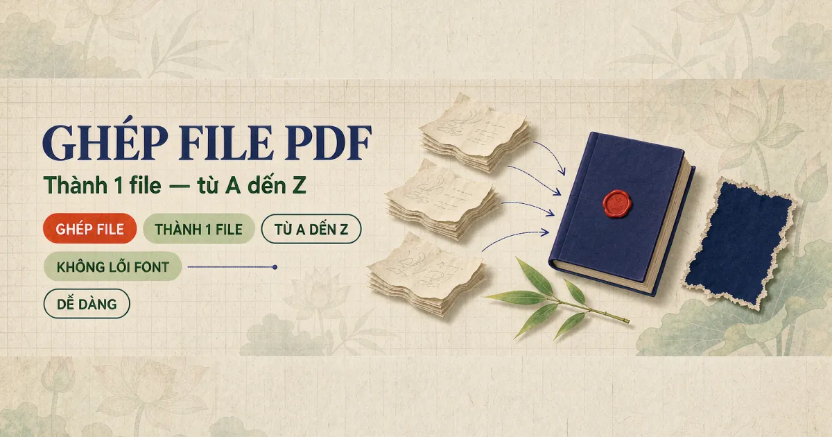 Cách ghép file PDF thành 1 file duy nhất (chi tiết từ A đến Z, miễn phí)