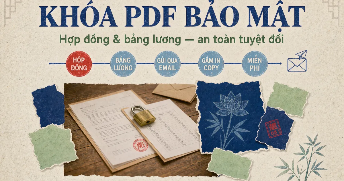 Cách khóa PDF bằng mật khẩu (đặt pass file PDF) — bảo vệ hợp đồng, bảng lương tuyệt đối an toàn