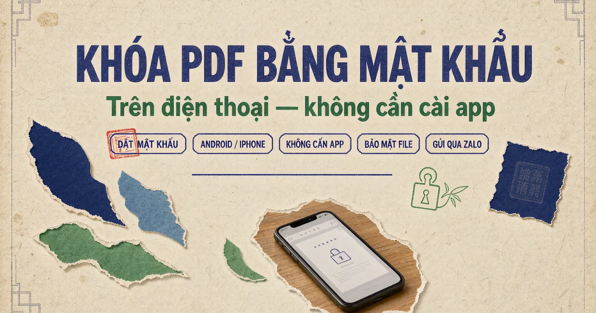 Cách khóa PDF bằng mật khẩu trên điện thoại (Android/iPhone) — không cần cài app