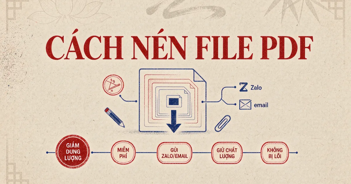 Cách nén file PDF giảm dung lượng không bị lỗi — gửi Zalo, email dễ dàng