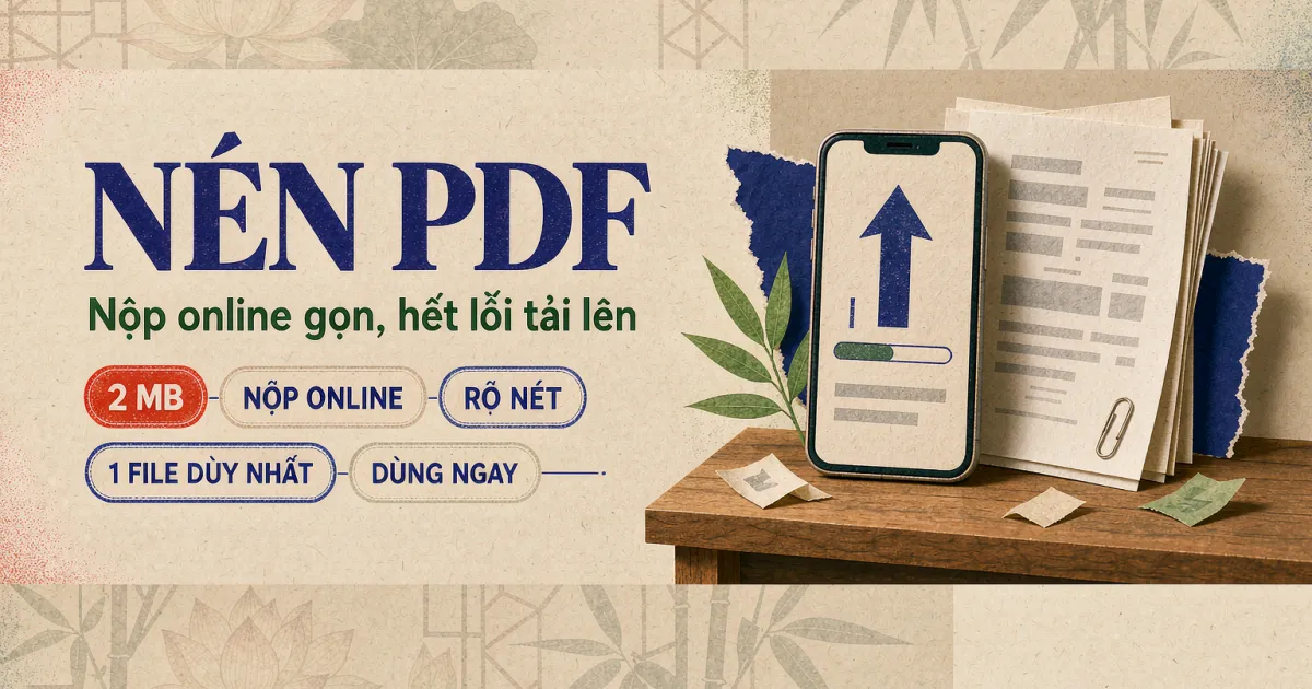 Cách nén file PDF dưới 2 MB để nộp hồ sơ online (không còn lỗi tải lên)