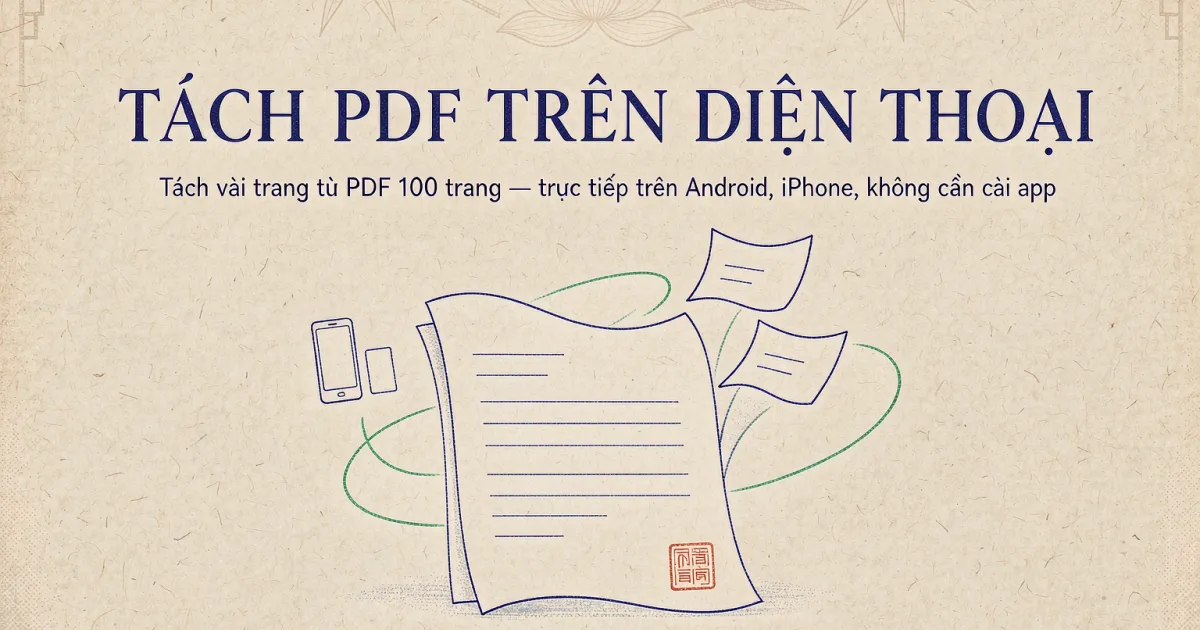 Cách tách file PDF trên điện thoại (Android, iPhone) — không cần cài app
