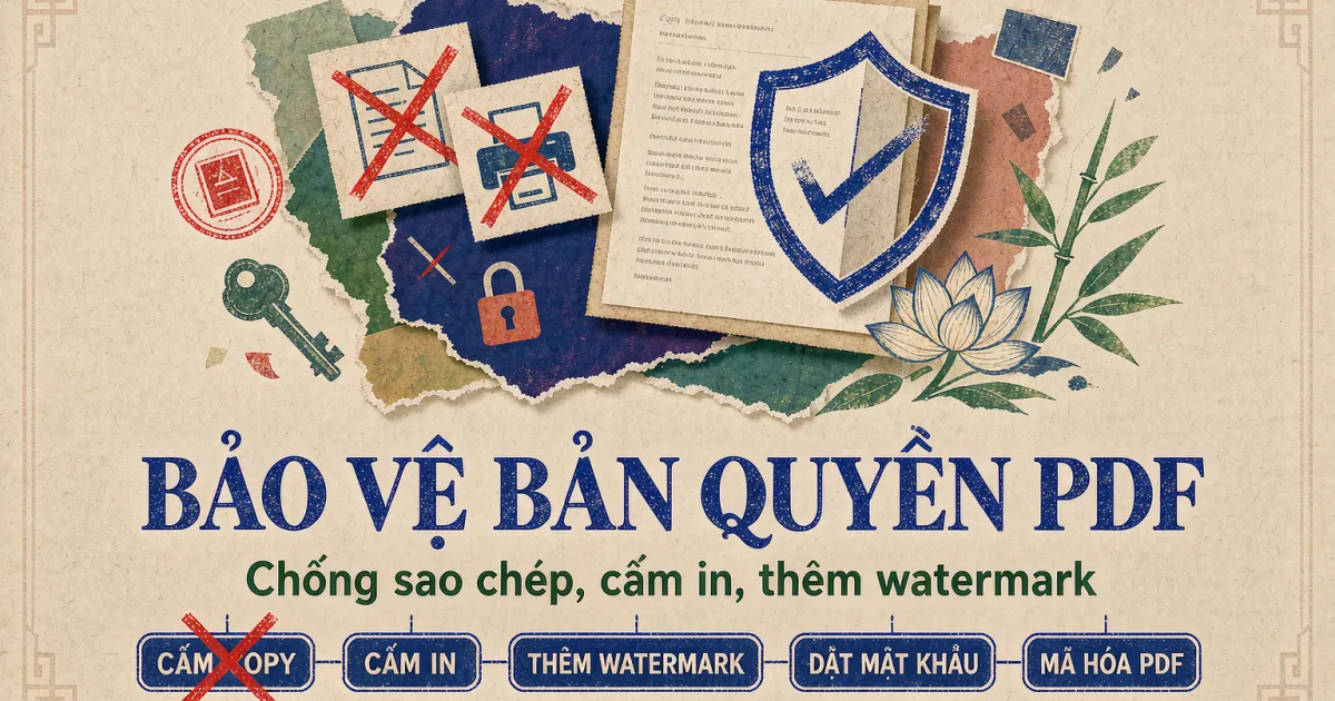 Cách chống sao chép, cấm in và bảo vệ bản quyền file PDF