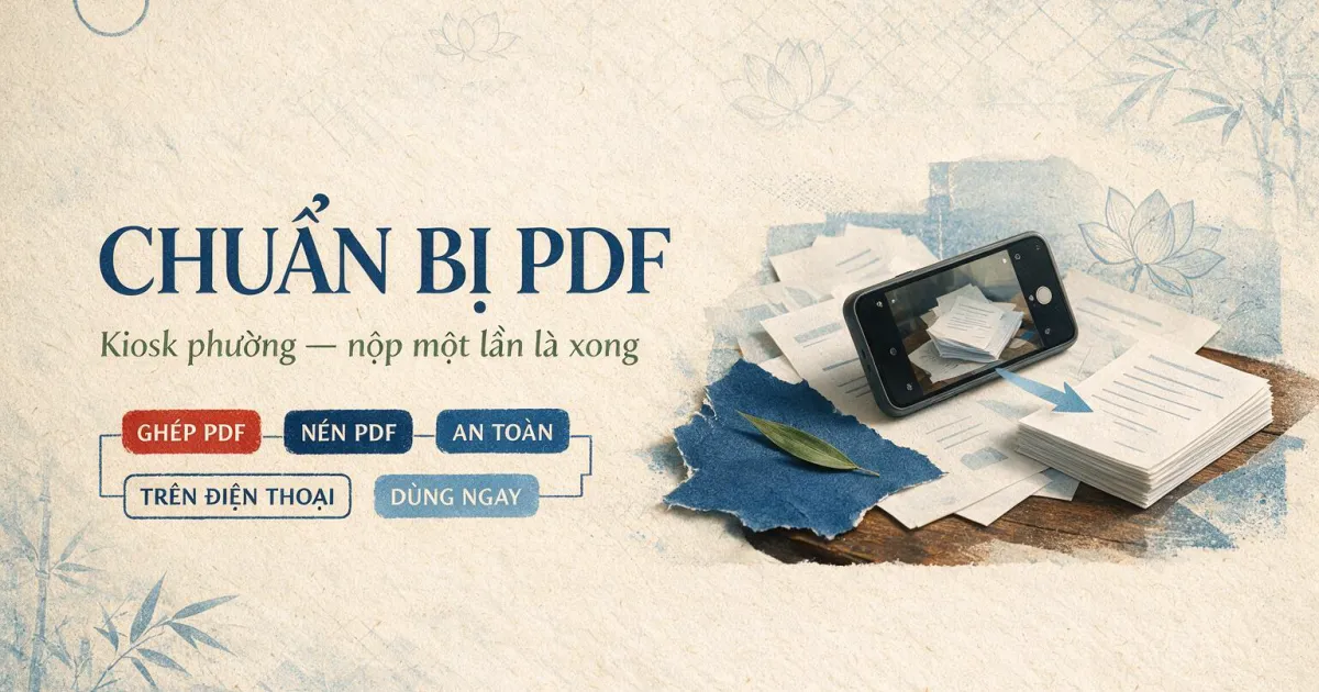 Cách chuẩn bị file PDF hồ sơ dịch vụ công trước khi đến kiosk phường — nộp một lần là xong