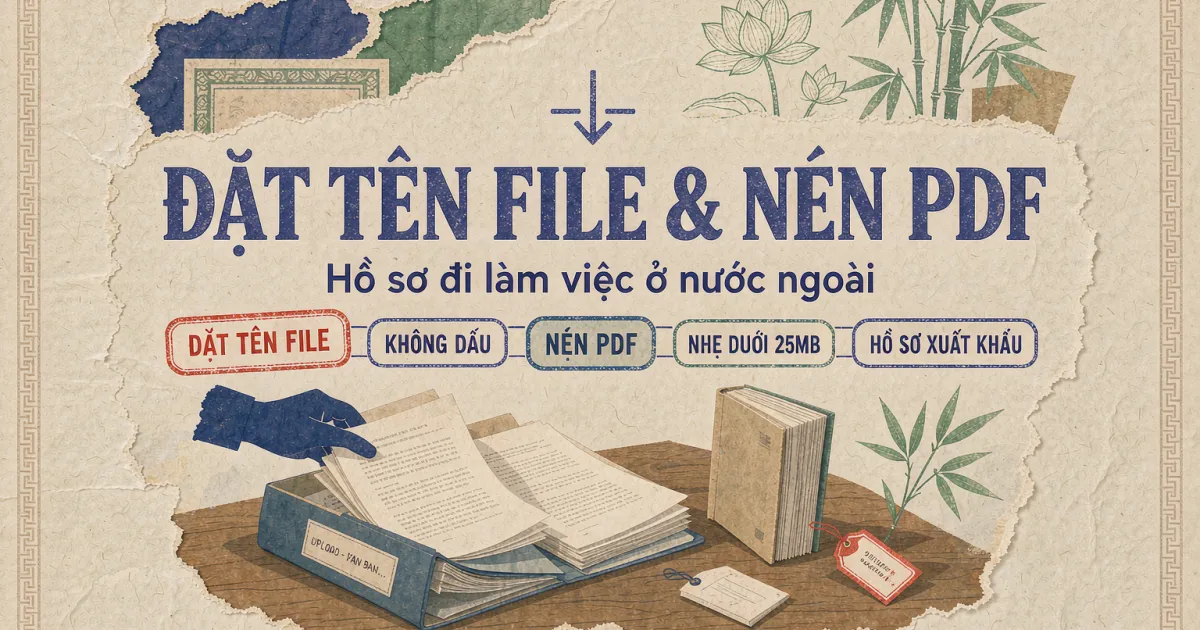 Cách đặt tên file và nén PDF hồ sơ đi làm việc ở nước ngoài cho chuẩn