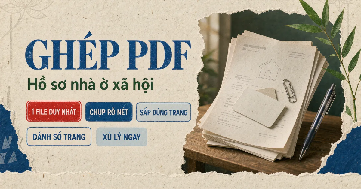 Cách ghép hồ sơ nhà ở xã hội thành 1 file PDF nộp online — đúng thứ tự, không bị trả lại