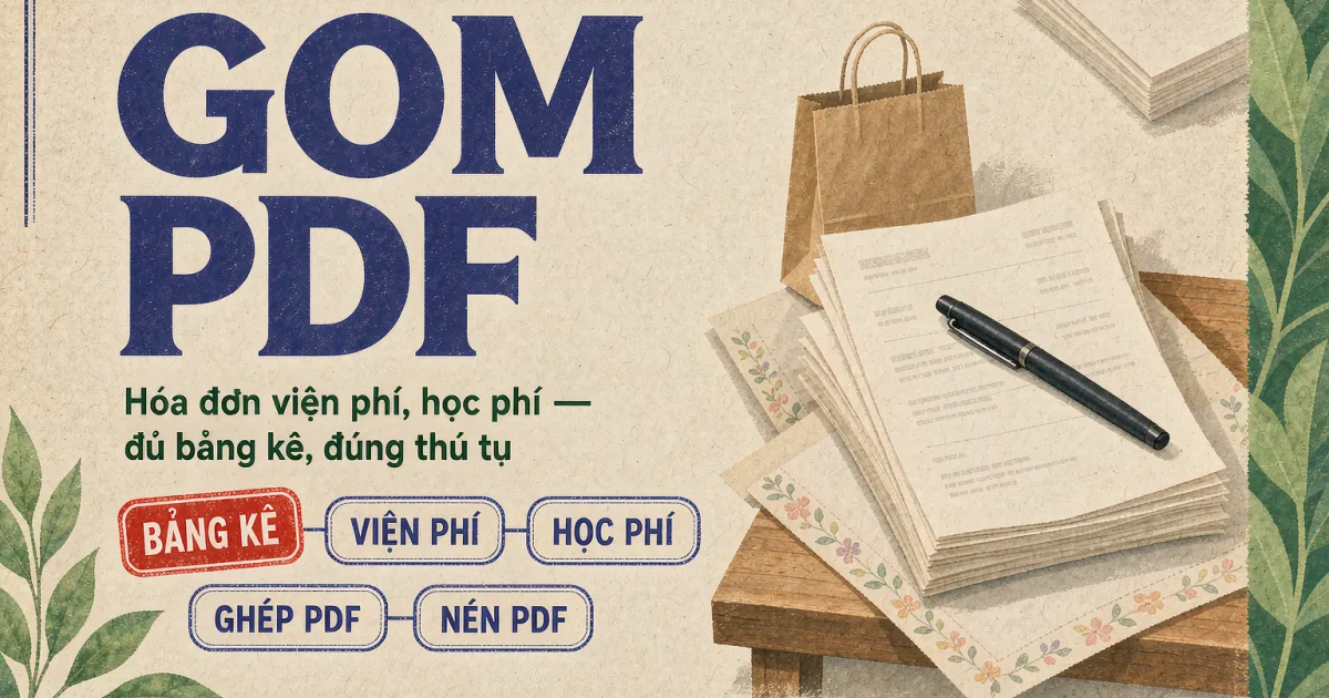 Cách gom hóa đơn viện phí, học phí thành 1 file PDF để giảm trừ thuế TNCN — đủ bảng kê, đúng thứ tự, nộp gọn