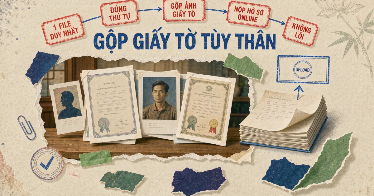 Cách gộp giấy tờ tùy thân CCCD, giấy khai sinh thành 1 file PDF để nộp hồ sơ