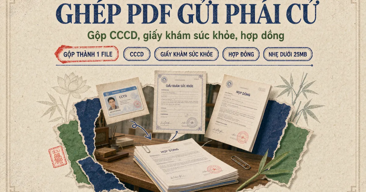 Cách ghép PDF gửi công ty phái cử — gộp CCCD, giấy khám sức khỏe, hợp đồng thành một file