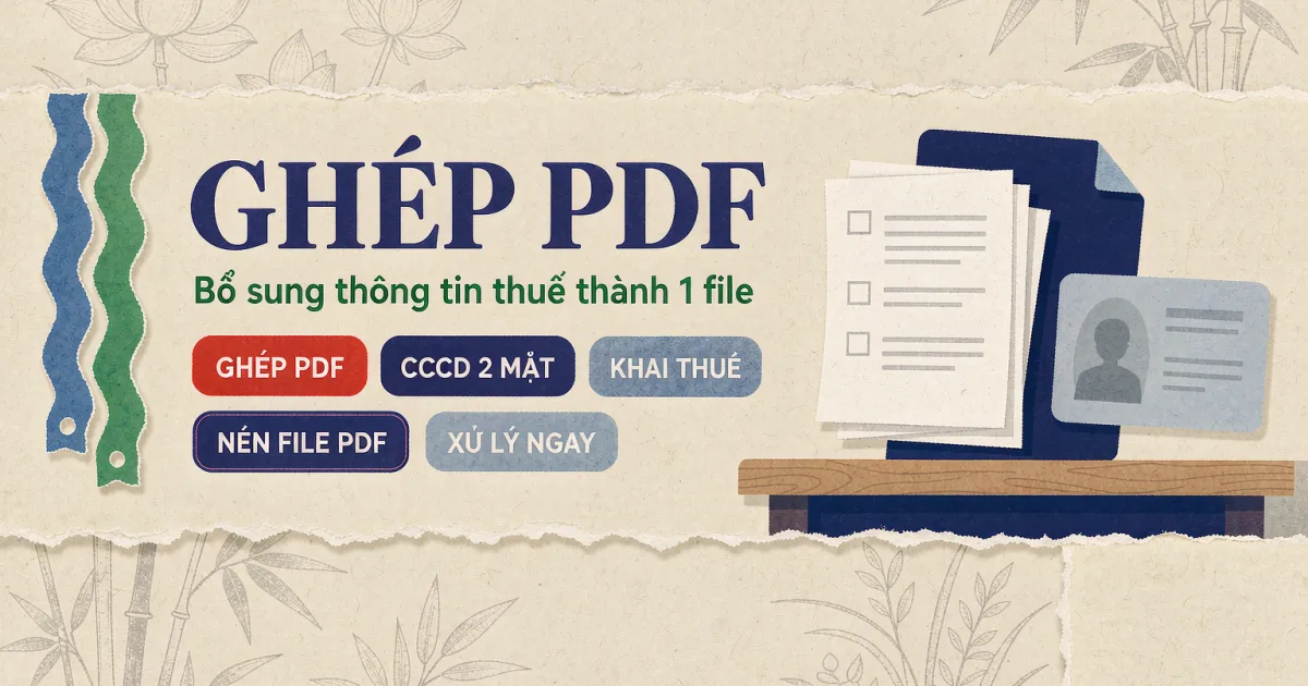 Cách ghép PDF hồ sơ bổ sung thông tin thuế khi mã số thuế ở trạng thái 04, 10 — 1 file, đúng thứ tự, nộp gọn
