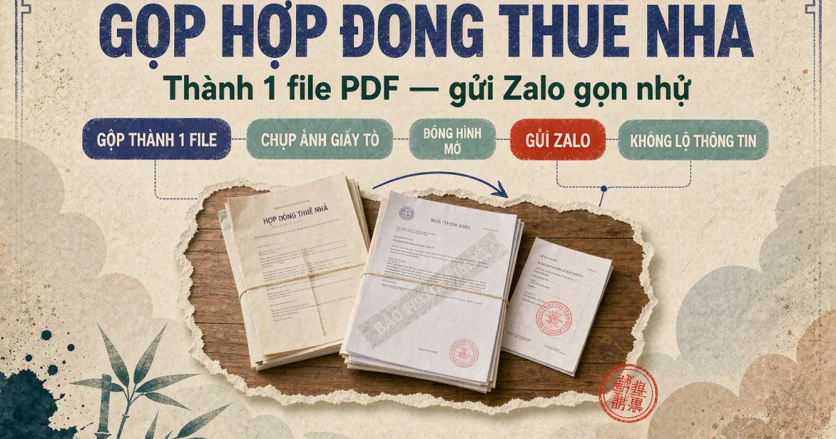 Cách gộp hợp đồng thuê nhà thành 1 file PDF — gửi Zalo gọn nhẹ, không sợ lộ thông tin