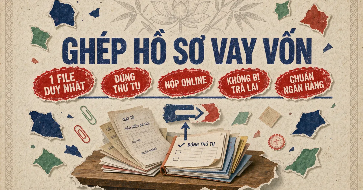 Cách ghép PDF hồ sơ vay vốn ngân hàng 1 file duy nhất — nộp đúng chuẩn, không bị trả lại
