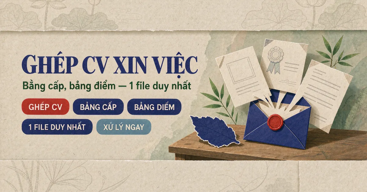 Cách ghép PDF hồ sơ xin việc thành 1 file gọn gàng, gửi nhà tuyển dụng chỉ trong 1 nốt