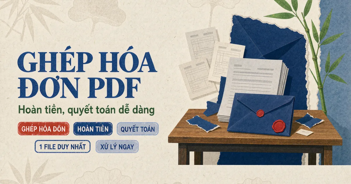 Cách ghép PDF hóa đơn điện tử thành 1 file để hoàn tiền, quyết toán dễ dàng
