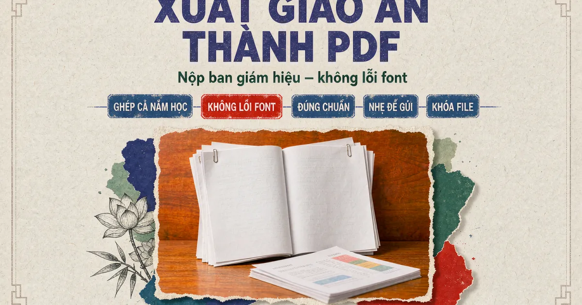 Cách xuất giáo án thành file PDF nộp ban giám hiệu chuẩn, không lỗi font