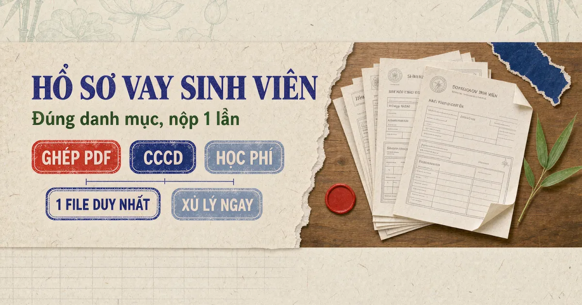 Cách gom hồ sơ vay vốn sinh viên thành 1 file PDF — đúng danh mục, nộp một lần không bị trả lại