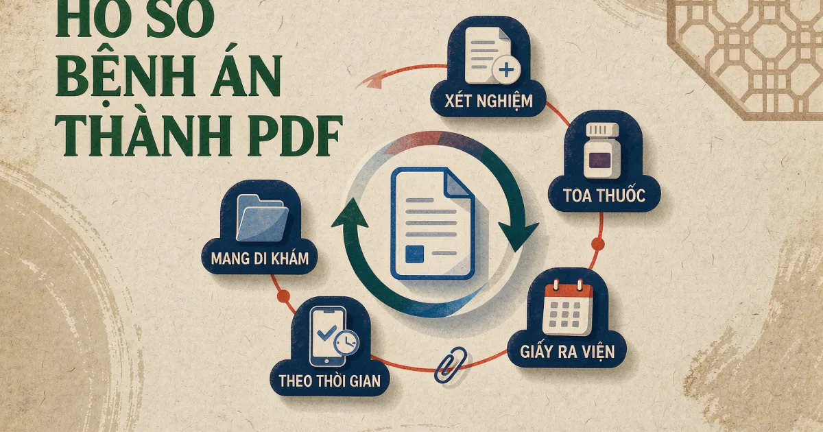 Cách số hóa hồ sơ bệnh án của bố mẹ thành file PDF mang đi khám