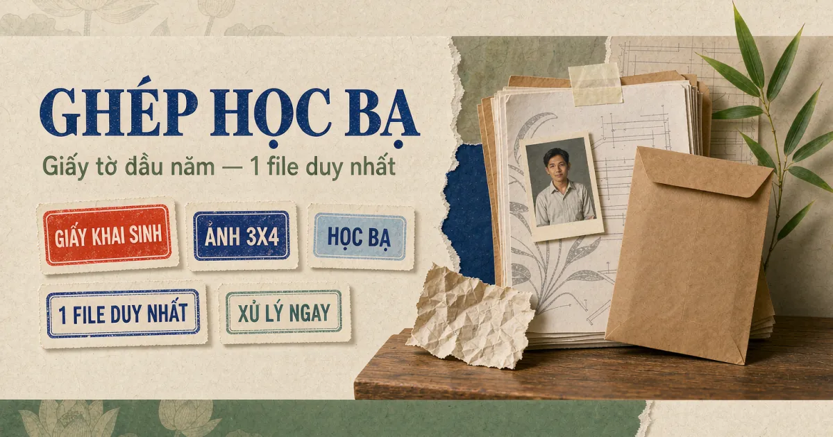 Hồ sơ đầu năm học mới: gom giấy khai sinh, ảnh 3x4, CCCD thành 1 file PDF nộp cô giáo qua Zalo