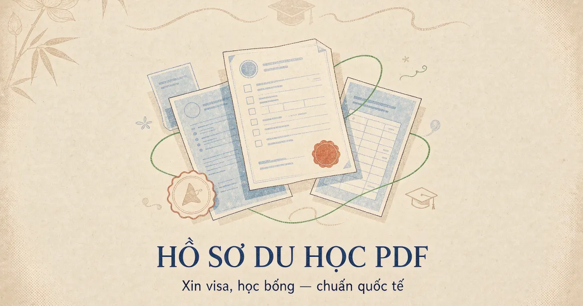Hồ sơ du học: chuẩn bị PDF xin visa và học bổng chuẩn quốc tế