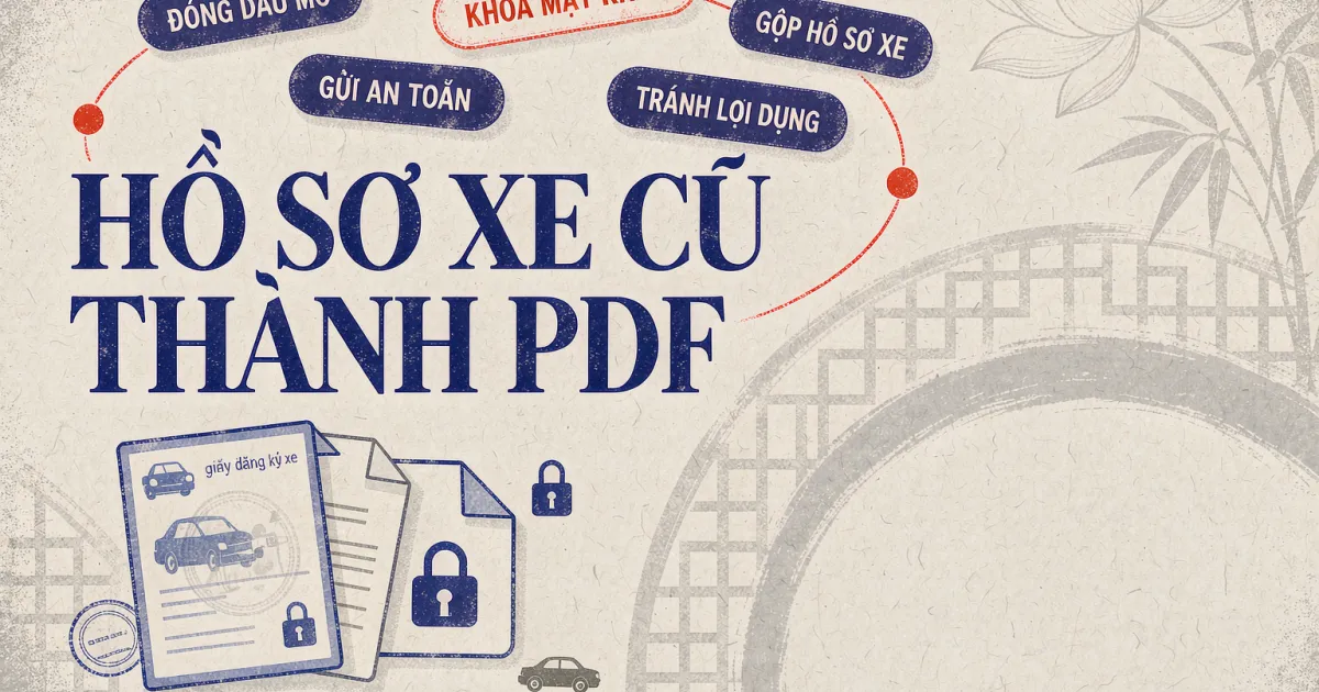 Cách gộp hồ sơ mua bán xe cũ thành PDF và gửi ảnh giấy tờ xe an toàn