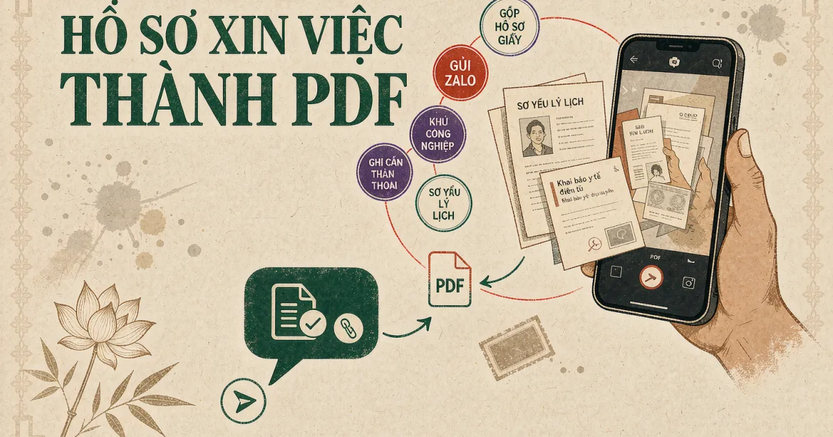 Cách làm hồ sơ xin việc công nhân thành file PDF gửi Zalo cho công ty