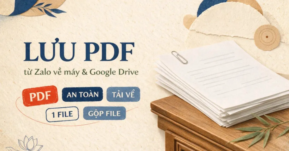 Cách lưu file PDF từ Zalo về máy và Google Drive — không sợ file hết hạn biến mất