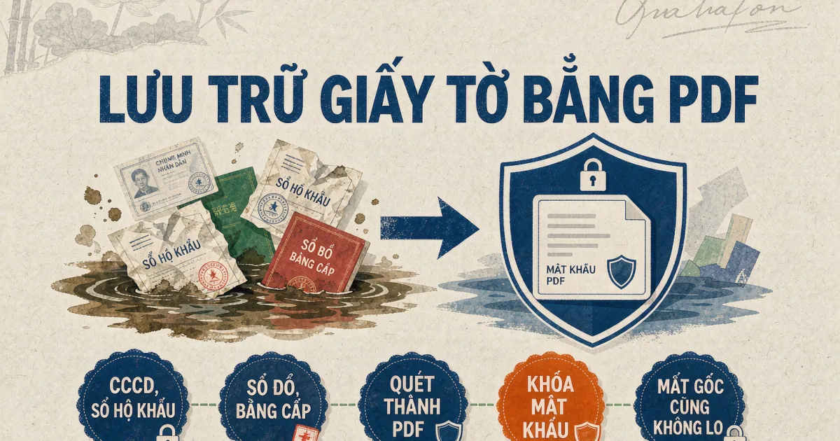 Cách lưu trữ giấy tờ cá nhân, gia đình thành file PDF an toàn, mất gốc cũng không lo