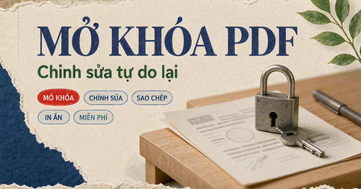Mở khóa PDF bị khóa quyền chỉnh sửa, chỉnh sửa tự do lại