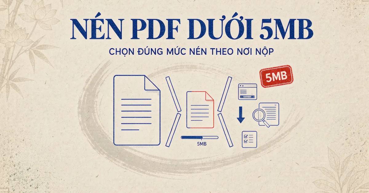 Cách nén file PDF siêu nhỏ dưới 5MB: Chọn đúng mức nén theo nơi nộp