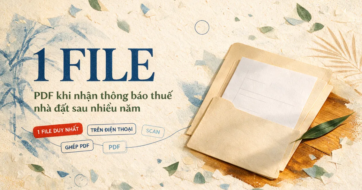 Cách scan giấy tờ cũ thành 1 file PDF khi nhận thông báo thuế nhà đất sau nhiều năm