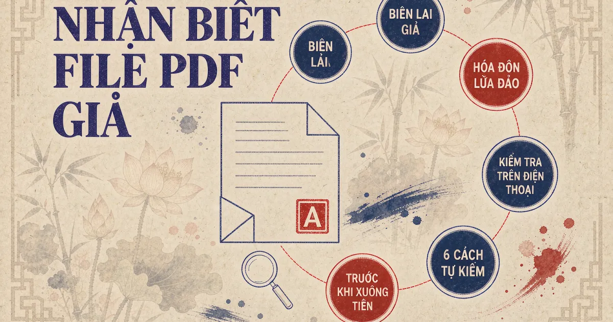 Cách nhận biết file PDF giả: biên lai chuyển khoản, hóa đơn lừa đảo
