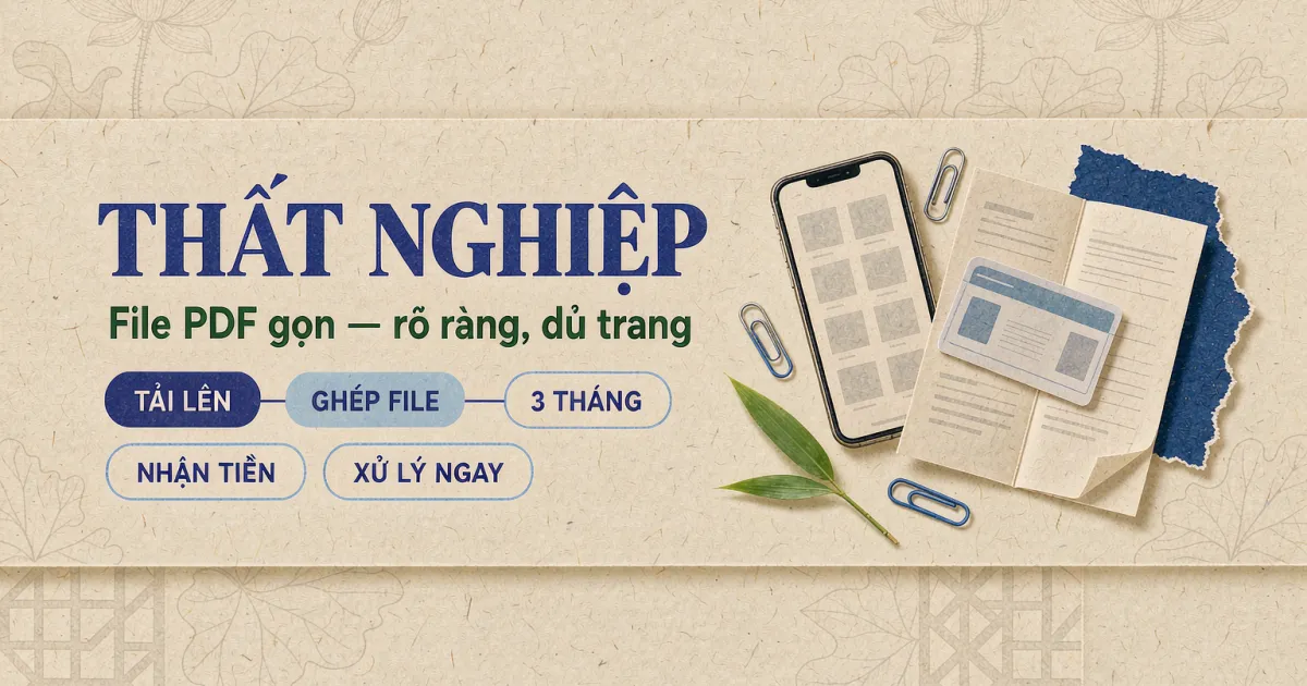 Cách chuẩn bị bộ hồ sơ trợ cấp thất nghiệp thành file PDF để nộp online — không bị yêu cầu bổ sung