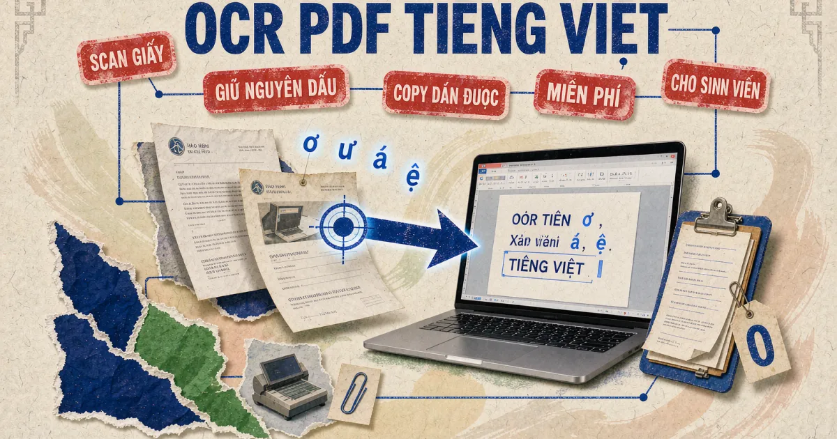 Cách OCR PDF tiếng Việt cho sinh viên và dân văn phòng — scan giấy thành văn bản soạn lại được