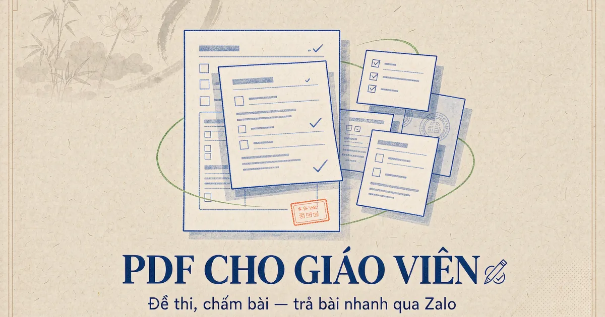 PDF cho giáo viên: chấm bài, gửi đề thi và trả bài qua Zalo