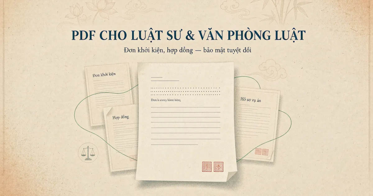 PDF cho luật sư & văn phòng luật: đơn khởi kiện, hợp đồng và bảo mật