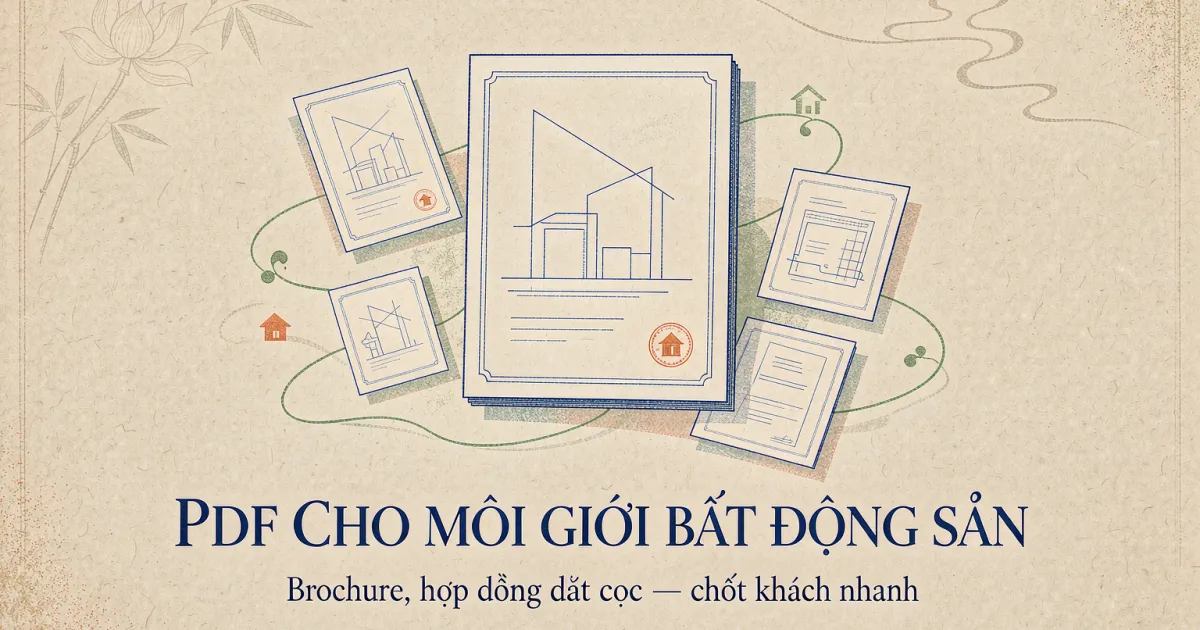 PDF cho môi giới BĐS: brochure, hợp đồng đặt cọc và tờ rơi