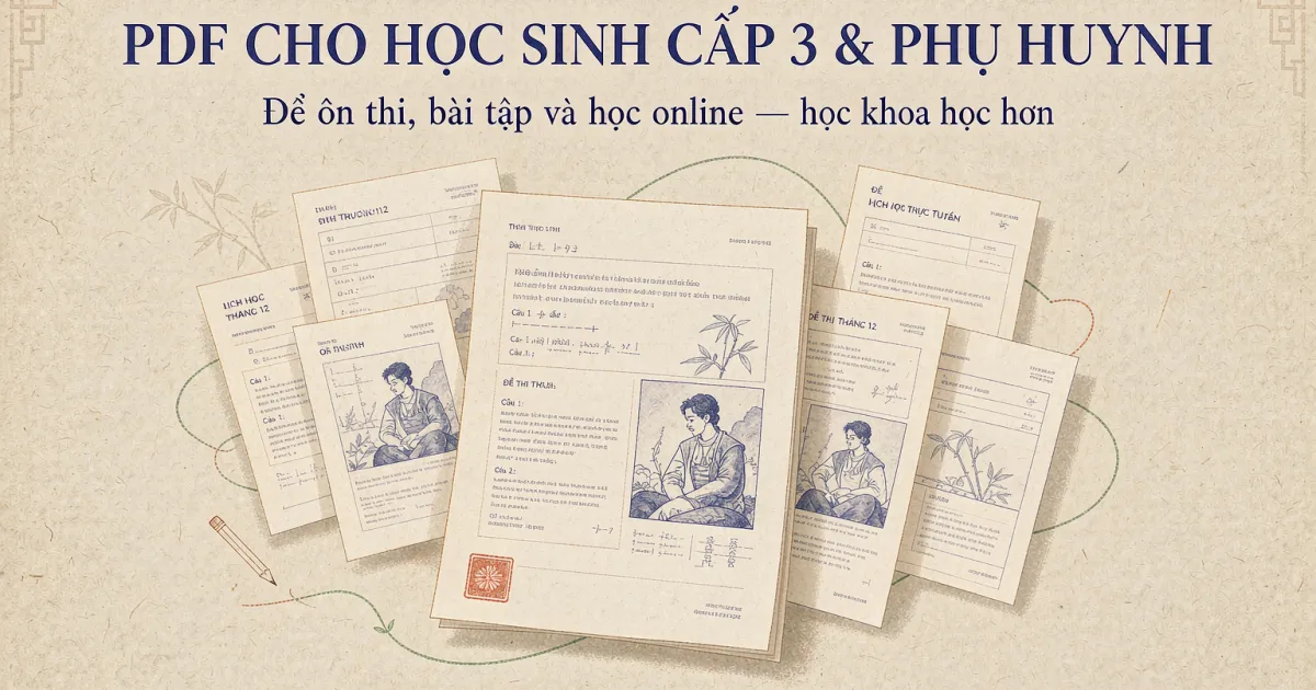 PDF cho phụ huynh & học sinh cấp 3: ôn thi, bài tập và học online