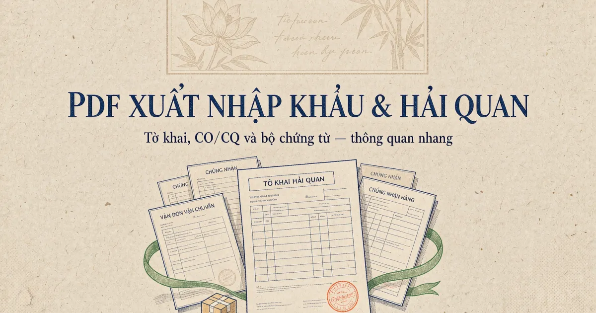 PDF xuất nhập khẩu & hải quan: tờ khai, CO/CQ và chứng từ