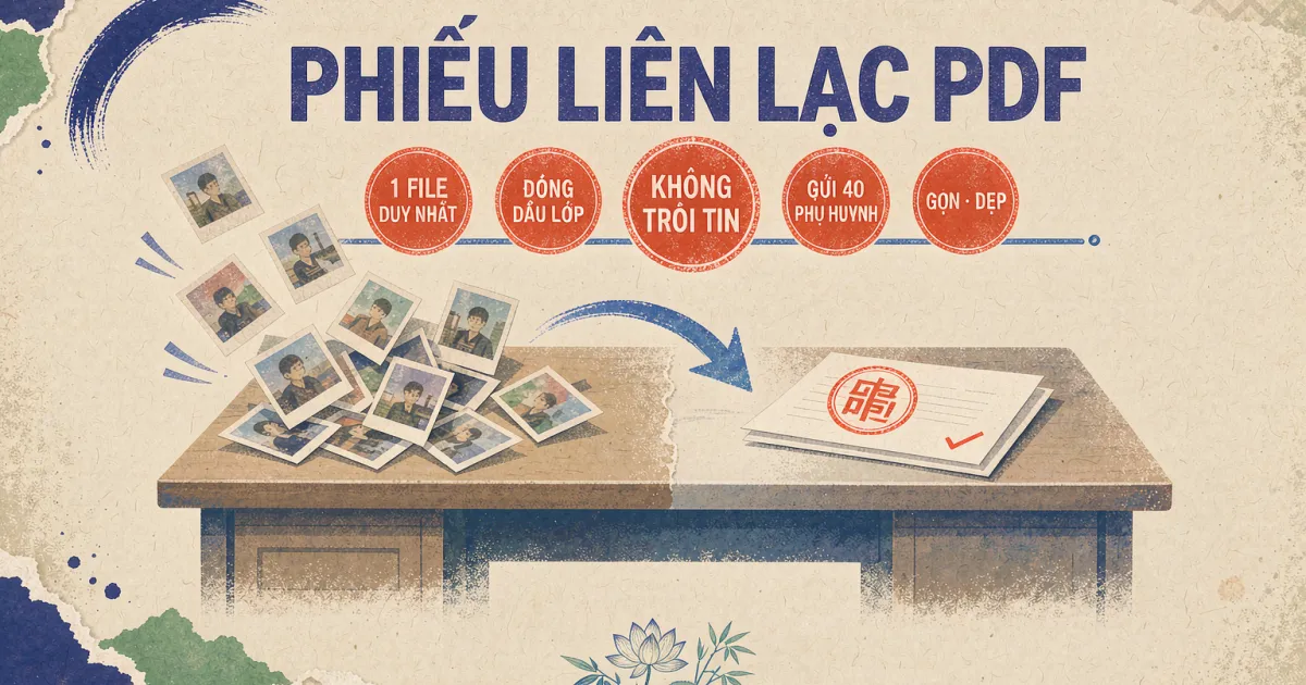 Cách làm phiếu liên lạc PDF gửi phụ huynh qua Zalo gọn, đẹp, không trôi tin
